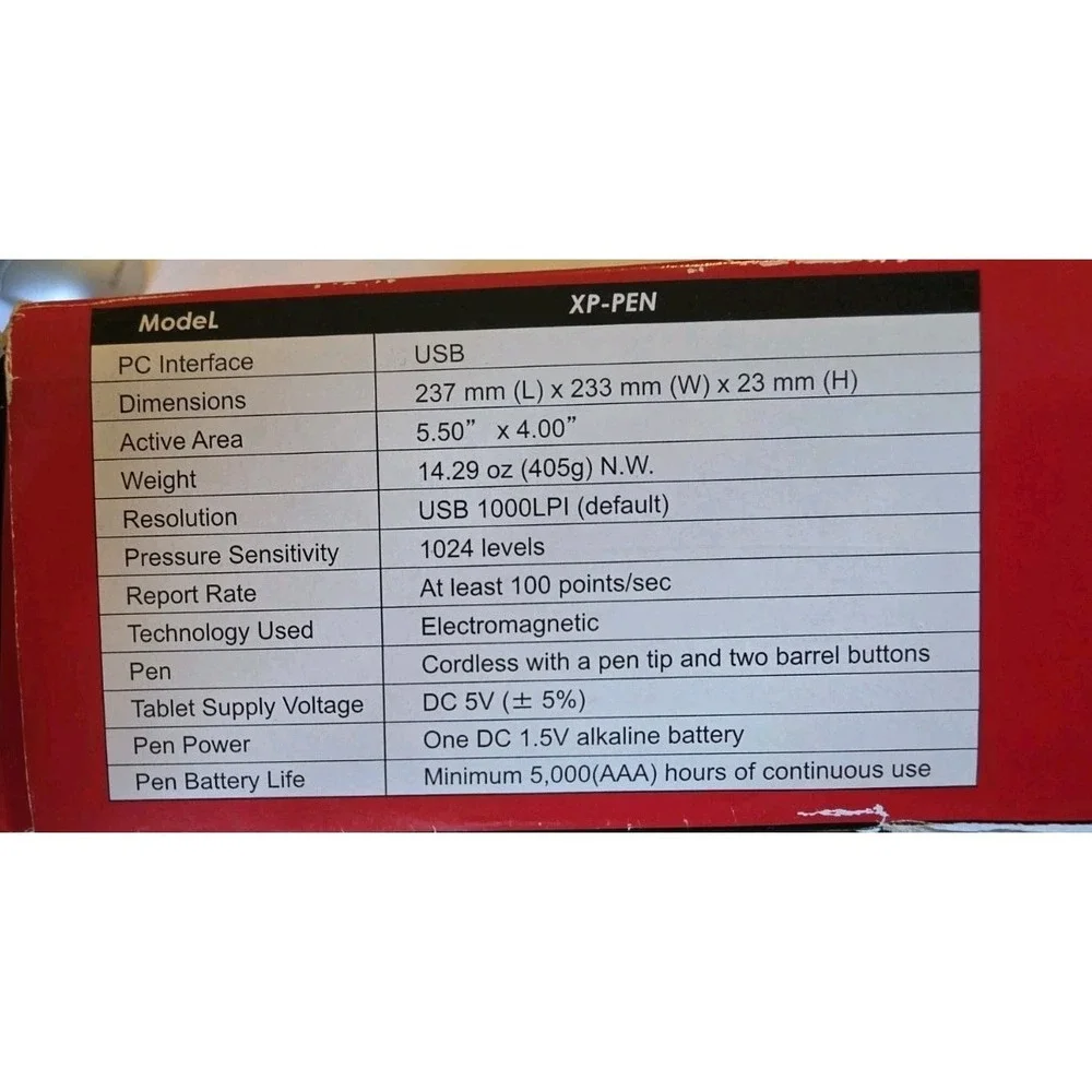 Vintage P-Active XP-Pen Graphic Pen Tablet + Cordless Mouse Stylus XP-5550A PC